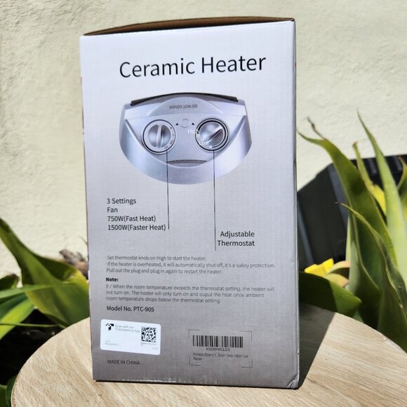NEW Portable Electric Space Heater Thermostat Ceramic Fan Office Room Desk Indoo - Picture 5 of 15